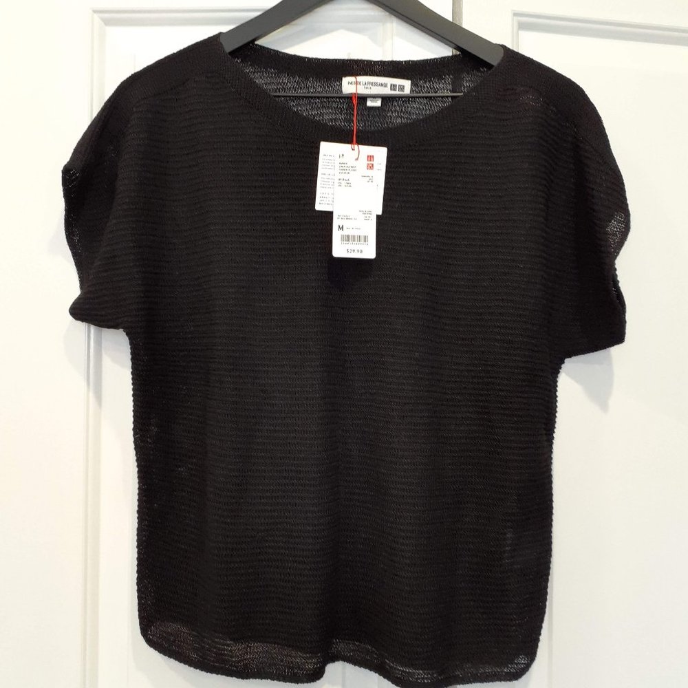 Linen Blended French-sleeve Sweater